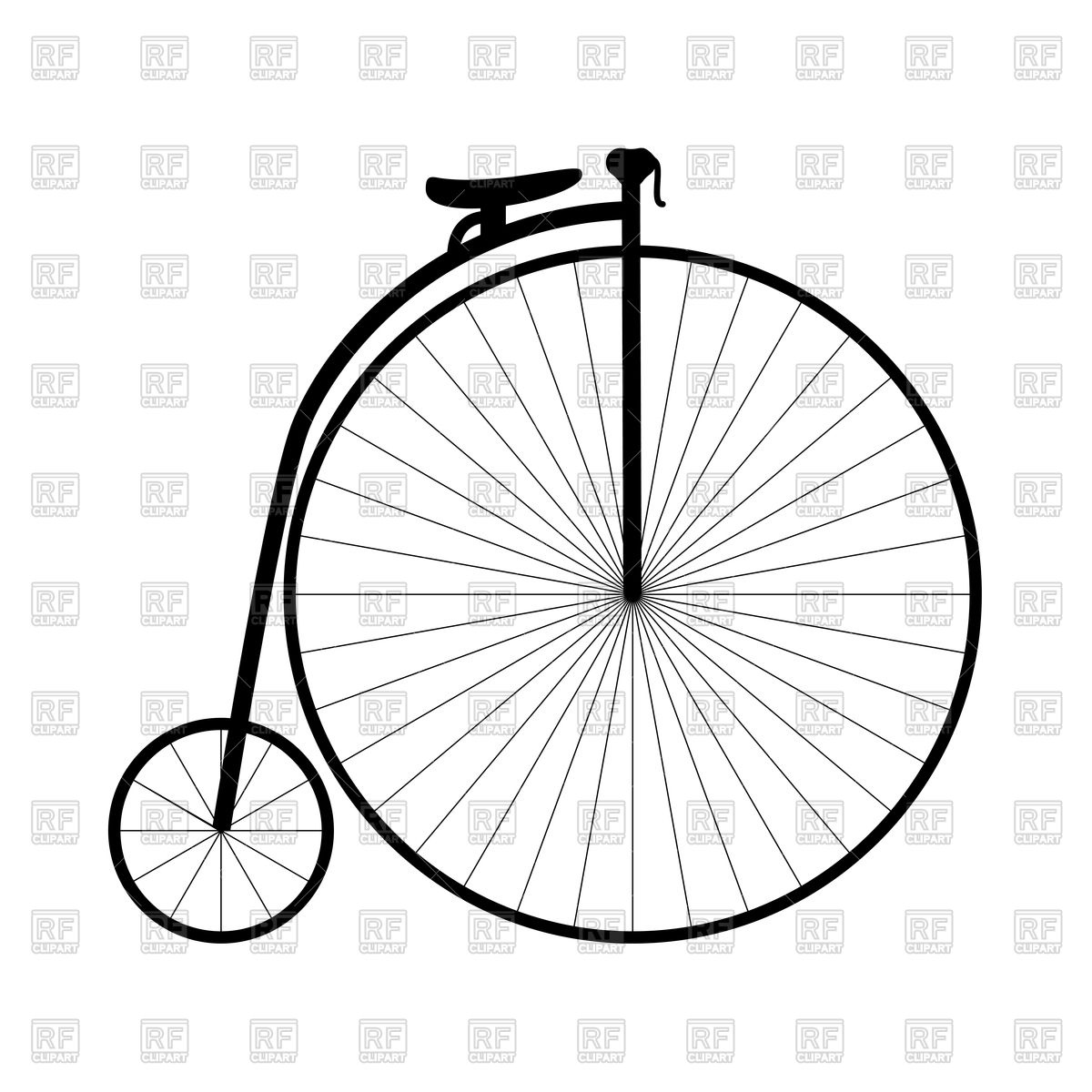 1200x1200 Retro Bicycle With Big Wheel Vector Image Vector Artwork Of