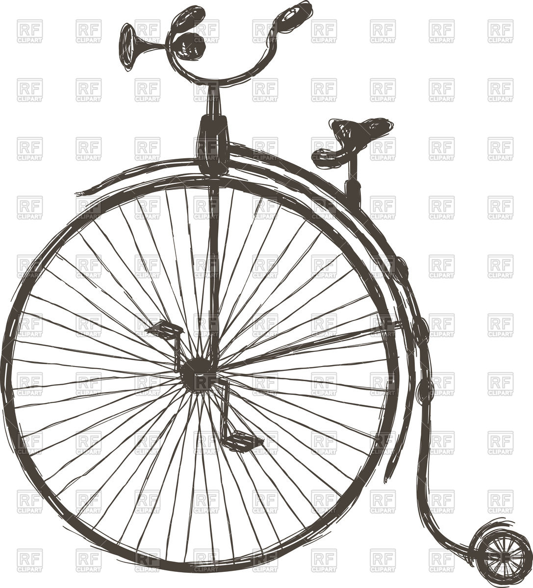 1087x1200 Retro Bicycle With Large Front Wheel