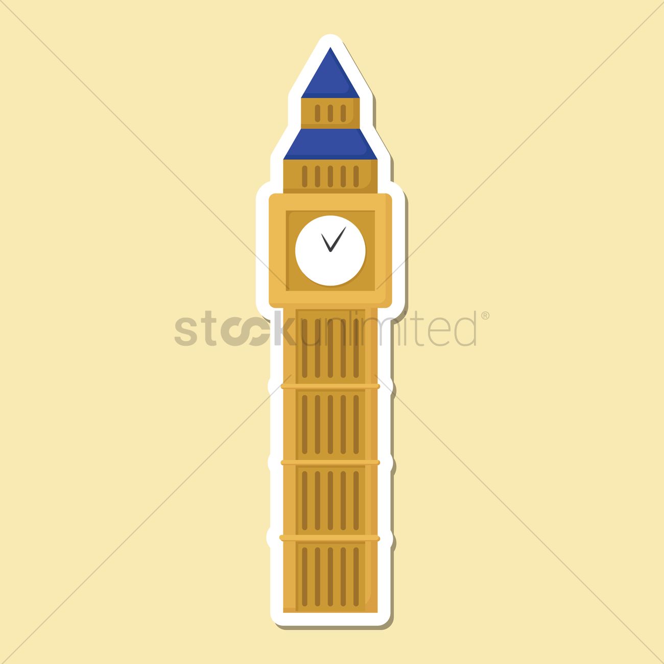 1300x1300 Big Ben Vector Image