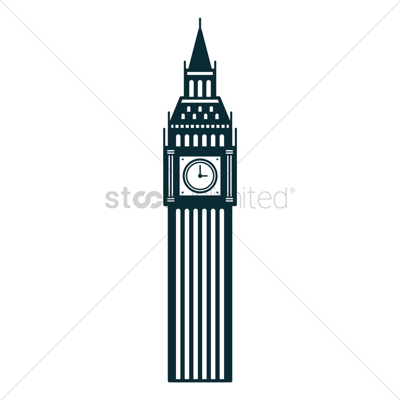1300x1300 Big Ben Vector Image