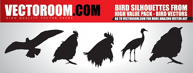 626x236 Big Birds Silhouettes Vector Free Download