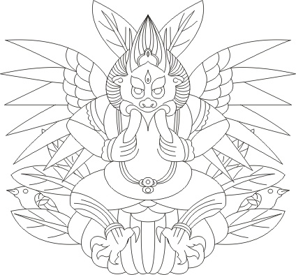 424x394 Yunnan Lijiang Naxi Great God Big Bird Vector Free Vector In