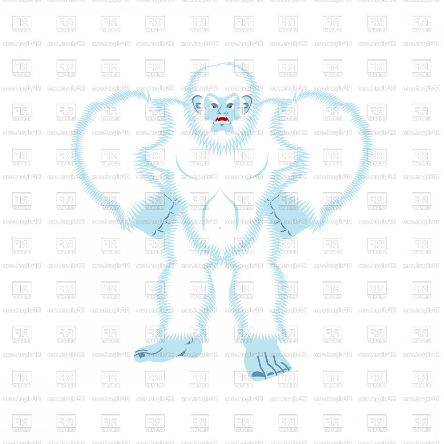 1440x1440 Yeti Angry Bigfoot Vector Clipart Lazttweet