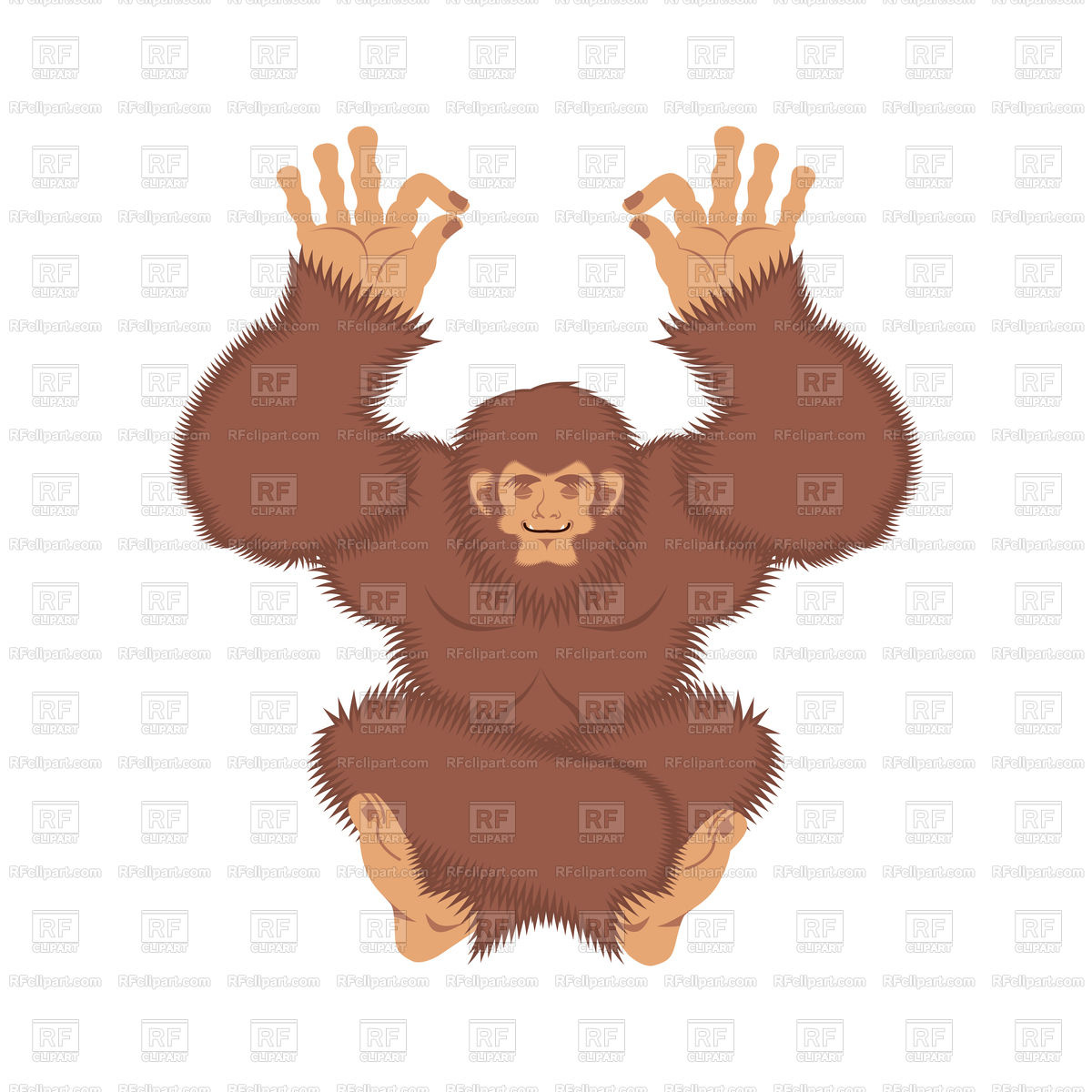 1200x1200 Bigfoot Yoga. Yeti Yogi. Vector Image Vector Artwork Of Plants