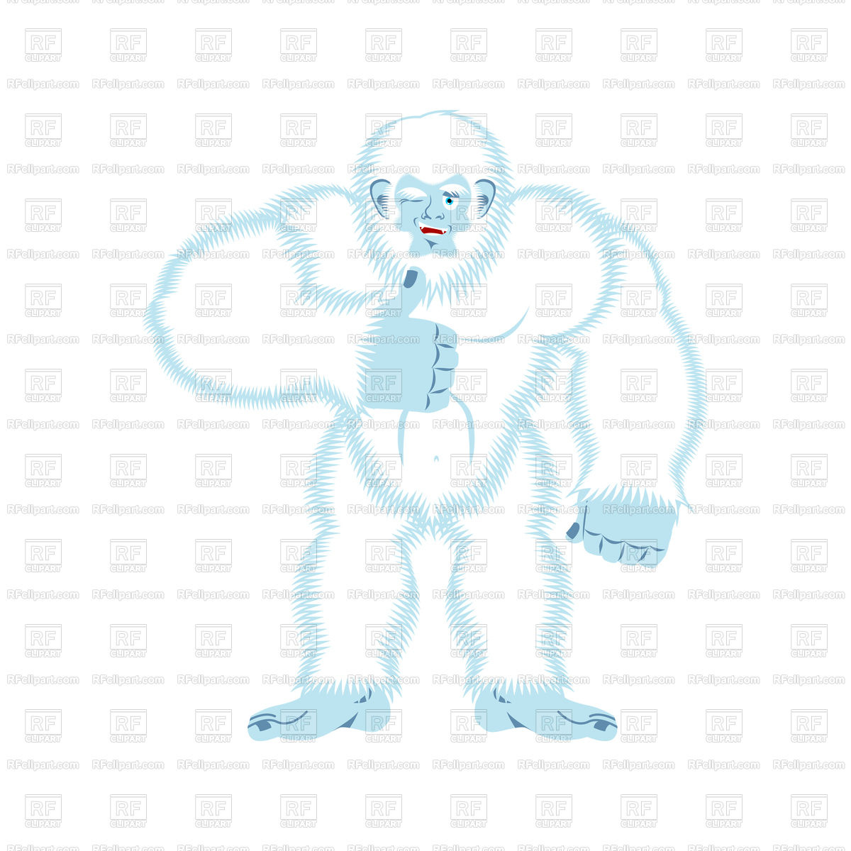 1200x1200 Yeti Thumbs Up. Bigfoot Winks. Vector Image Vector Artwork Of