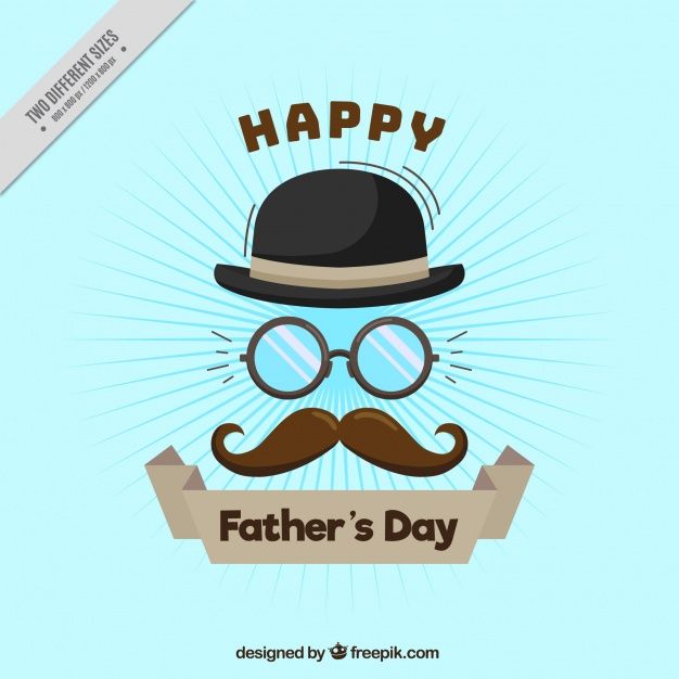 626x626 Fondo Azul Con Bigote, Gafas Y Sombrero Para El Del Padre