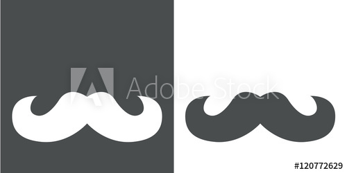 500x250 Icono Plano Bigote Hipster Gris