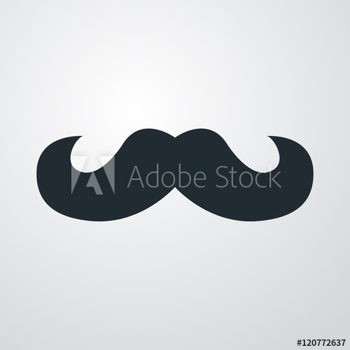 500x500 Icono Plano Bigote Hipster Sobre Fondo Degradado