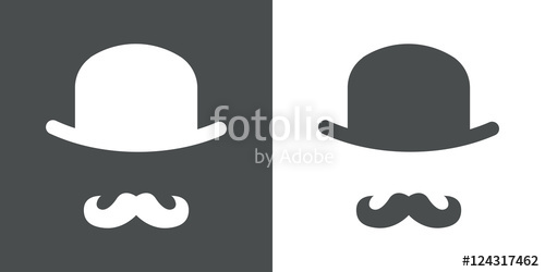 500x250 Icono Plano Bombin Con Bigote Gris Stock Image And Royalty Free
