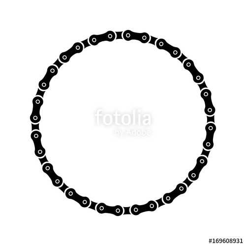 500x500 Bike Chain Circle On A White Background. Stock Image And Royalty