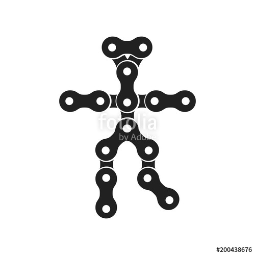 500x500 Dancing Man Vector Icon Made Of Bike Or Bicycle Chain Stock Image