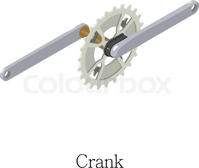 800x676 Bicycle Crank Icon. Isometric Illustration Of Bicycle Crank Vector