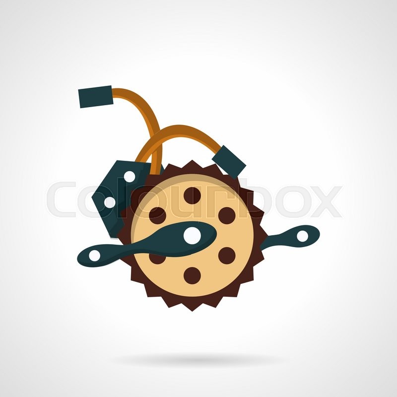800x800 Flat Color Design Vector Icon Electric Bike Parts. Crank Sprocket