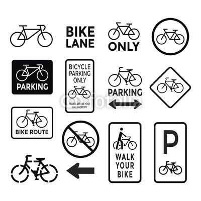 400x400 Bicycle Signs Black And White Set Vector Buy Photos Ap Images
