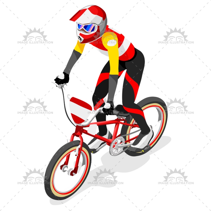 690x690 Cycling Bmx 2016 Sports 3d Isometric Vector Illustration