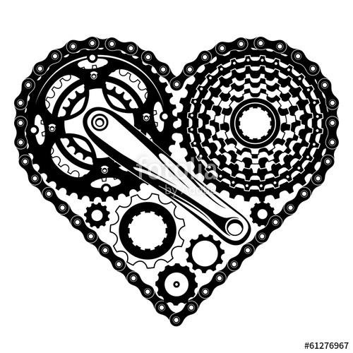 500x500 Bicycle Parts Heart Stock Image And Royalty Free Vector Files On