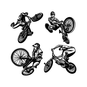 300x300 Bmx Bike Rider Tricks Clipart Images Eps Vector Clip Art Vinyl