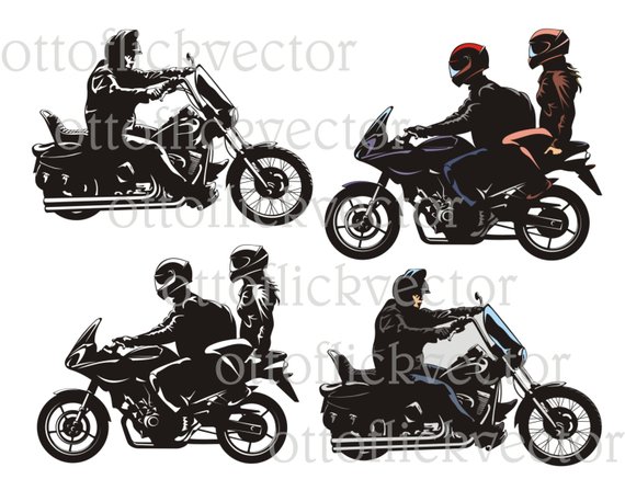 570x458 Motorcycle Bike Rider Vector Clipart Eps Ai Cdr Png Jpg Etsy