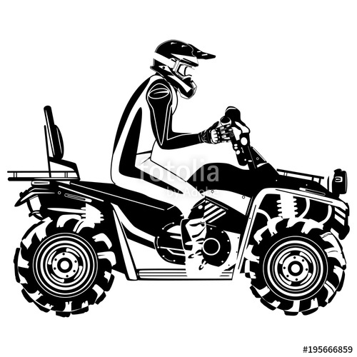 500x500 Quad Bike Rider Vector Black Template Stock Image And Royalty