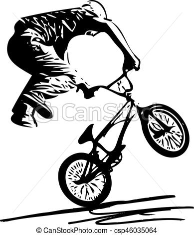 389x470 Bicycle Rider On Abstract Background. Abstract Illustration Of Man