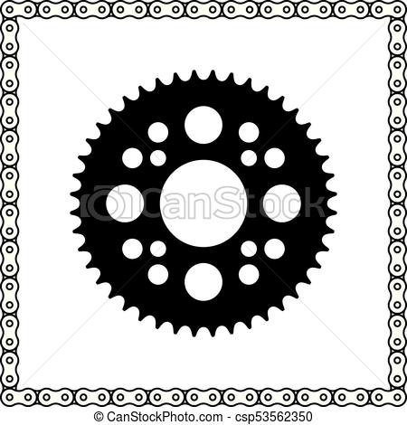 450x470 Set Of Sprocket And Chain Vector Icon. Vector Illustration Of The