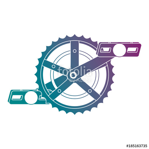 500x500 Bicycle Sprocket With Pedal Vector Illustration Design Stock