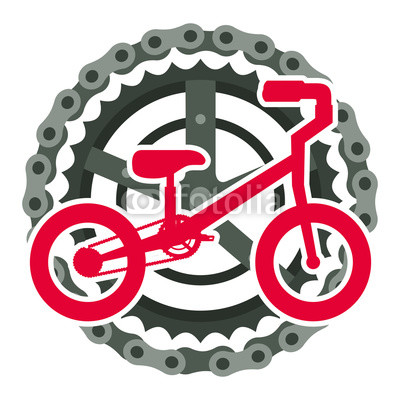 400x400 Mountain Bicycle With Chain And Sprocket Vector Illustration