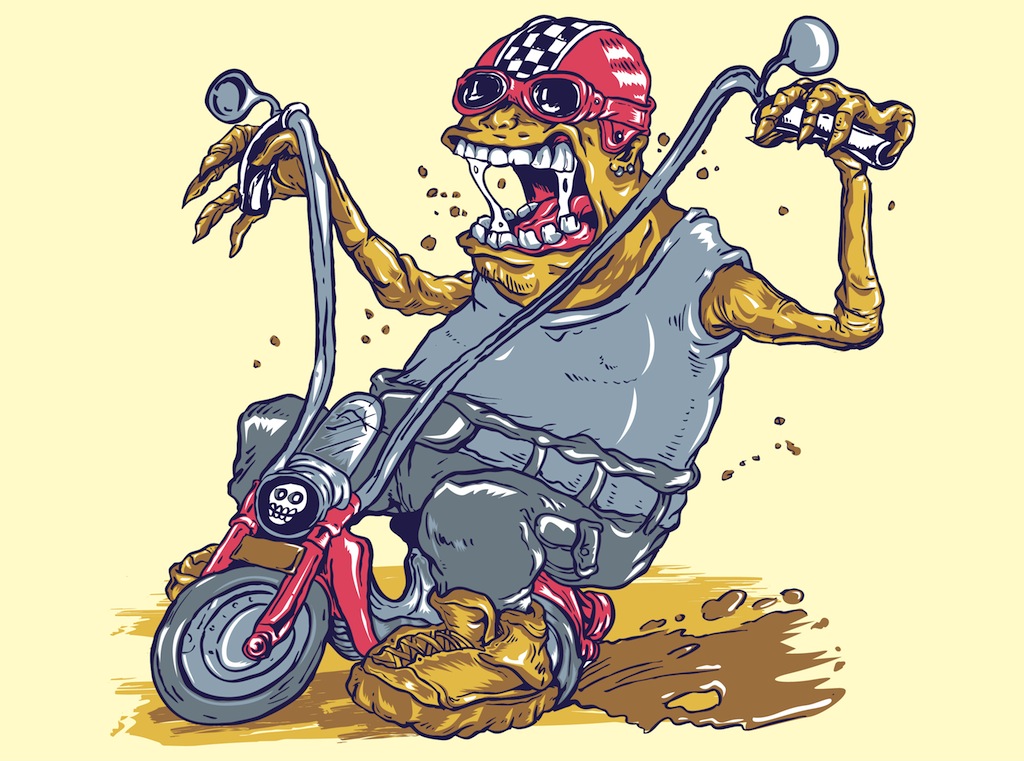 1024x761 Monster On Bike Vector Art Amp Graphics