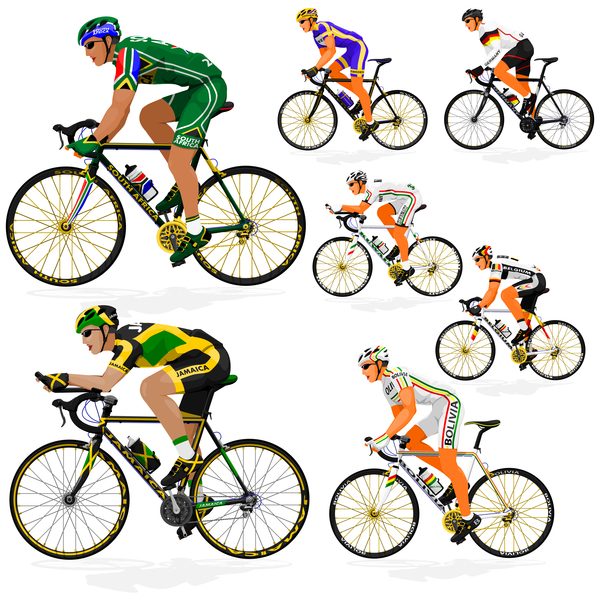600x600 Cyclist With Road Bike Vector Illustration 03 Free Download