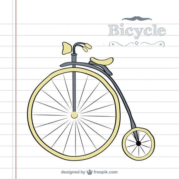 626x626 Retro Bicycle Doodle Vector Free Vector Graphics