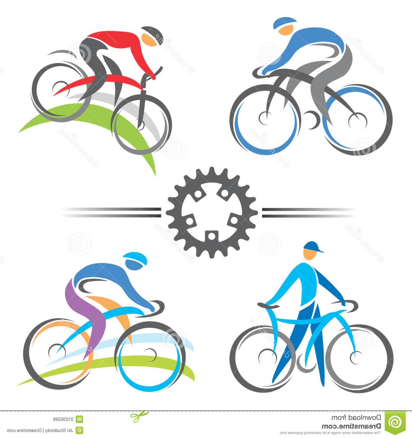 1560x1664 Royalty Free Stock Images Cycling Icons Colorful Mountain Biking