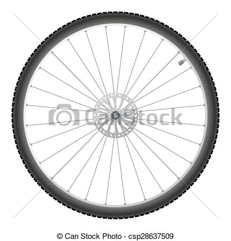 450x470 Bicycle Wheel, Vector. Black Bicycle Wheel On A White Background.