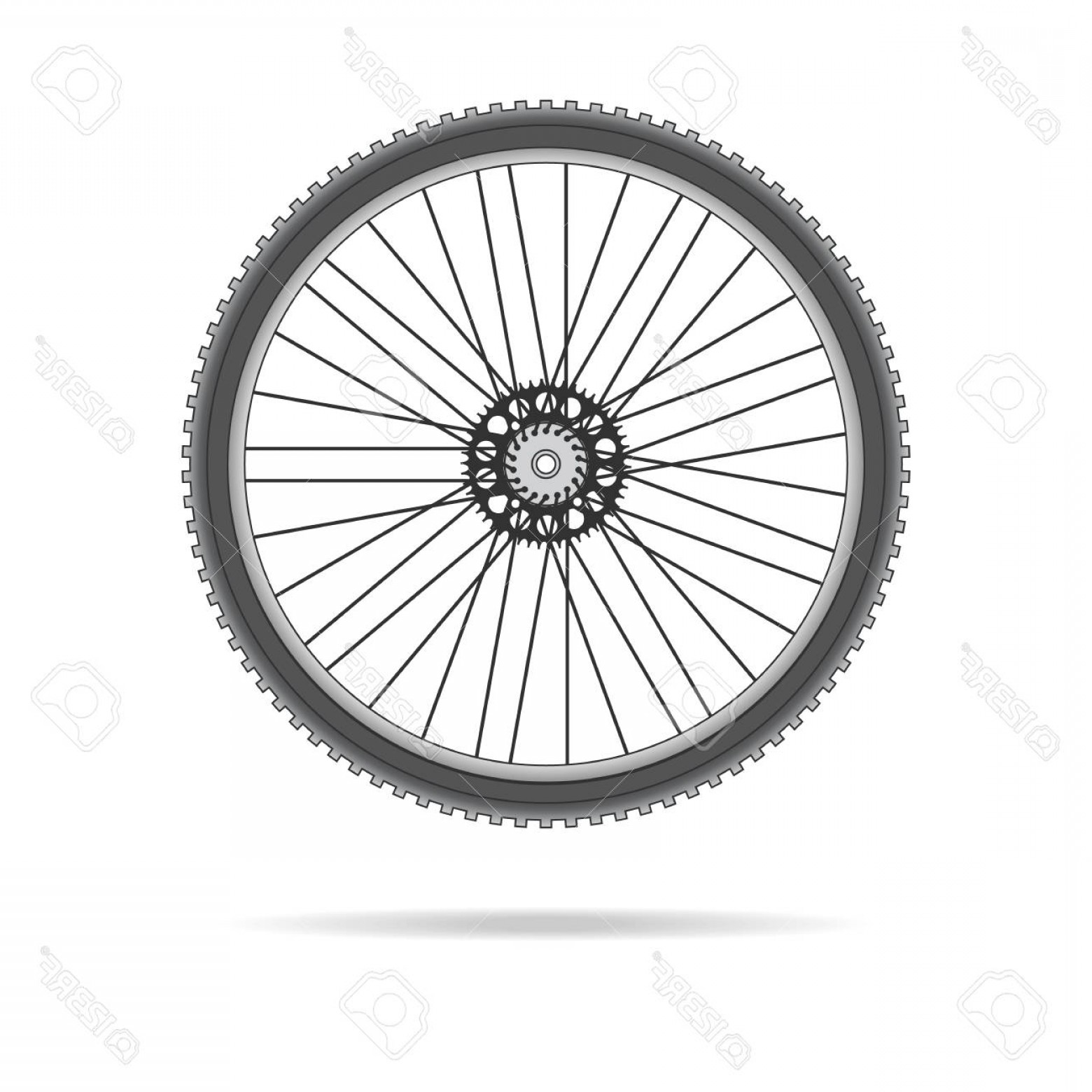 1560x1560 Photostock Vector Bicycle Wheel With Chain Ring Vector Isolated