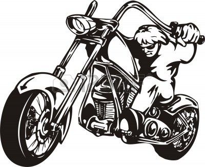 400x326 Biker On Motorcycle. Vector Illustration. Manly Cardscrafts