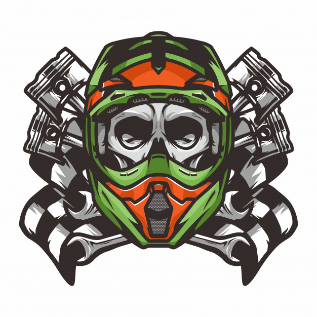 626x626 Ghost Rider Skull Road Biker Vector Mascot Illustration Vector