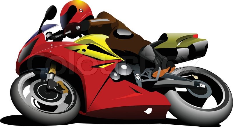 800x437 Motorcycle On The Road Biker Vector Illustration Stock Vector