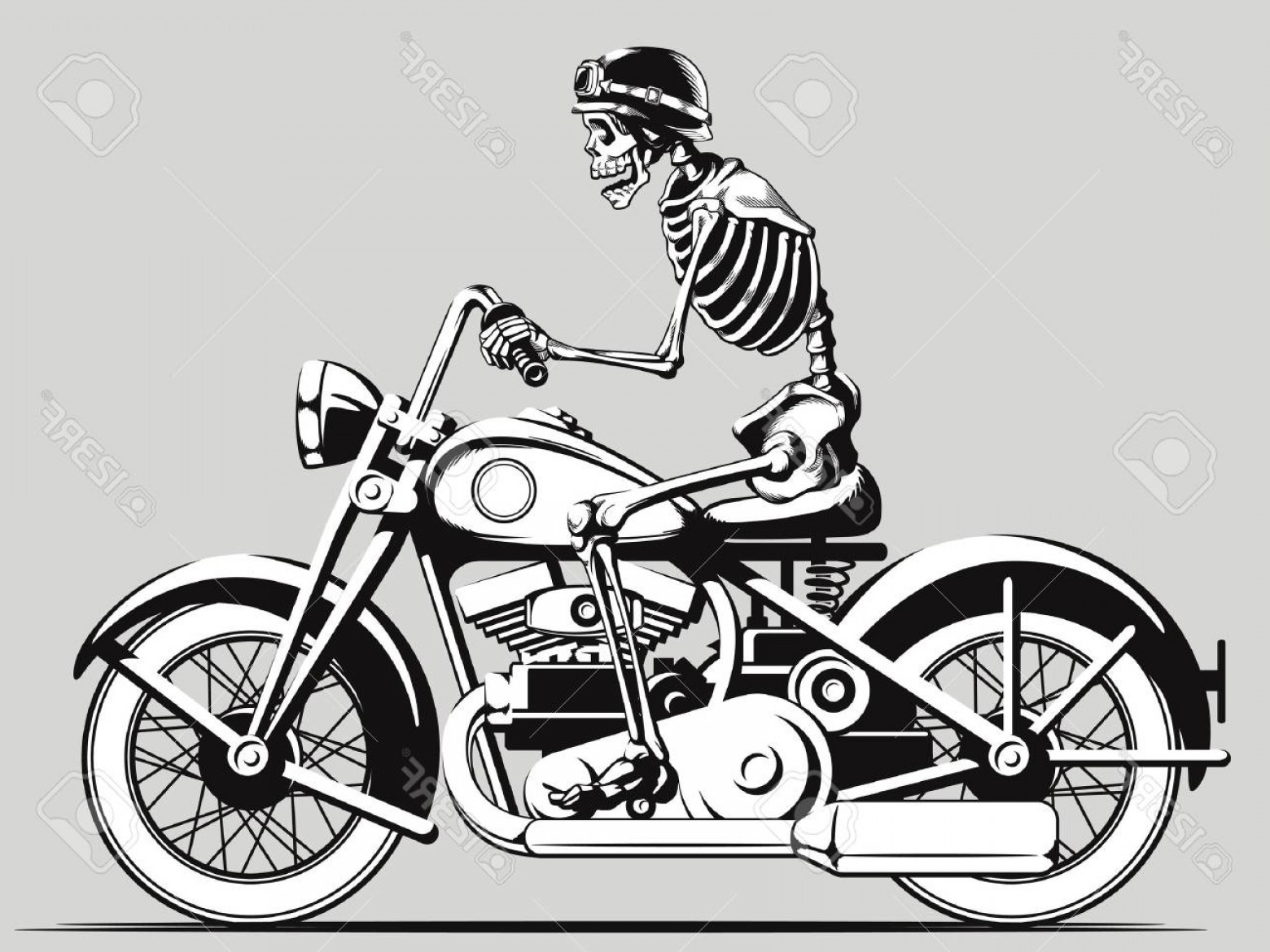 1560x1170 Photostock Vector Vintage Skeleton Biker Vector Silhouette Arenawp