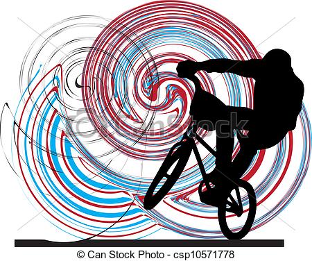 450x376 Abstract Sketch Of Biker. Vector Illustration.