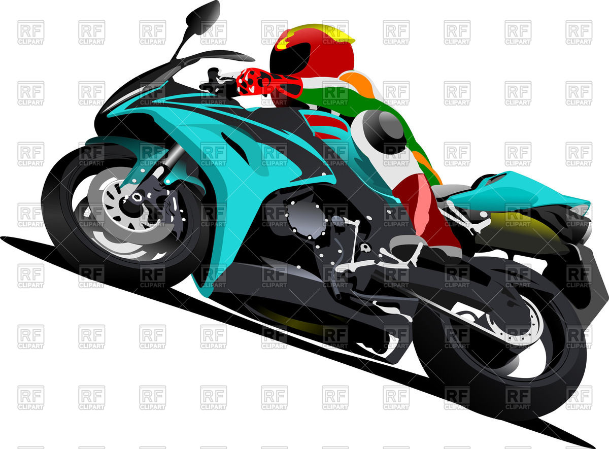 1200x885 Sport Bike With Biker Vector Image Vector Artwork Of People