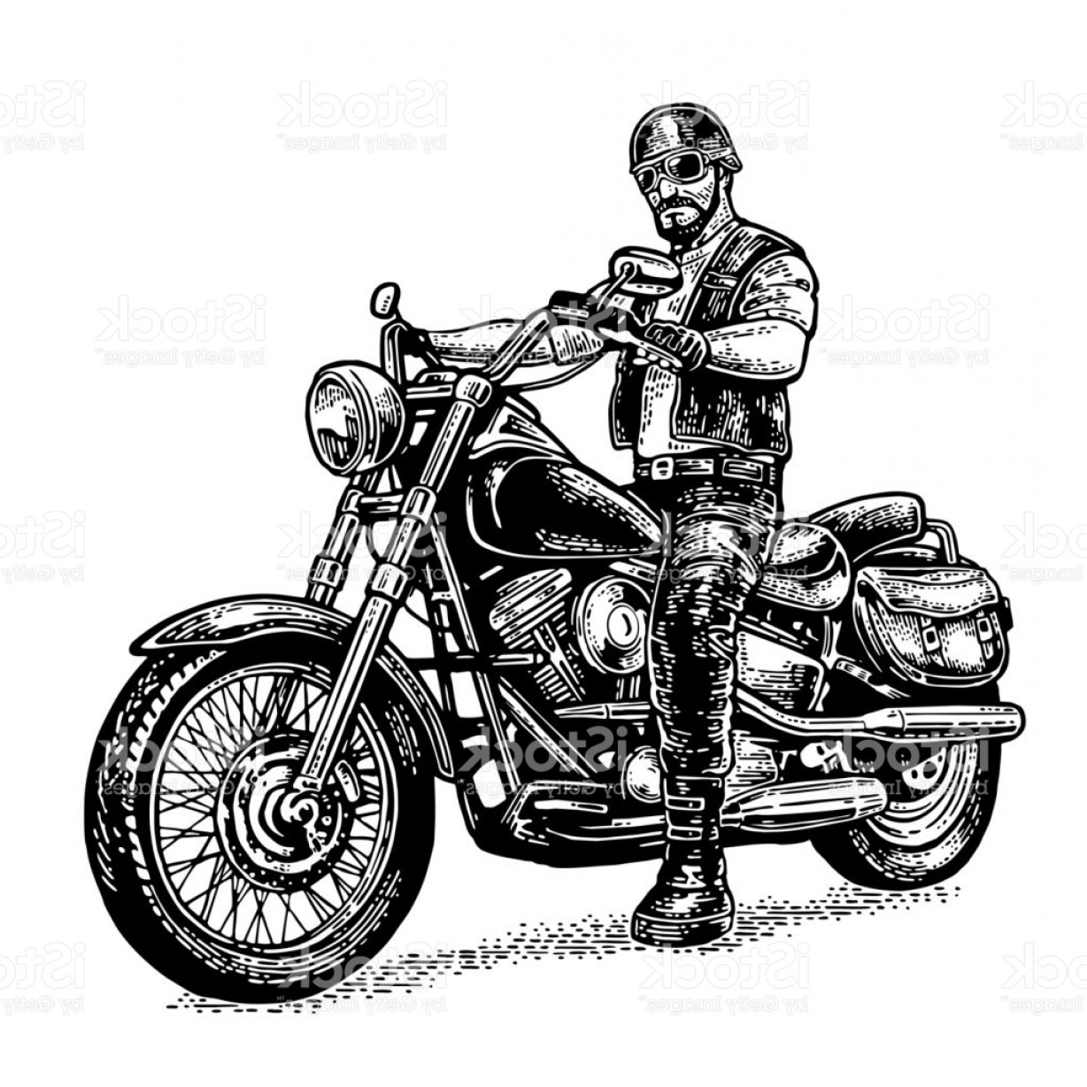 1228x1228 Biker Riding A Motorcycle Vector Engraved Illustration Gm Lazttweet