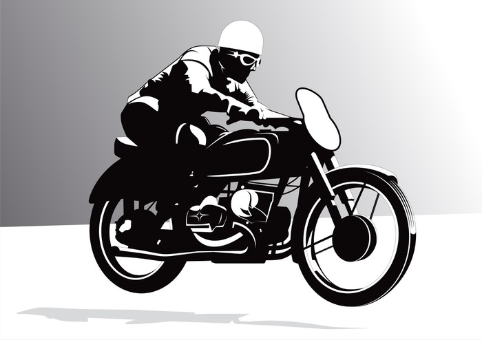 700x494 Biker On Motorcycle Vector Background Wall Mural We