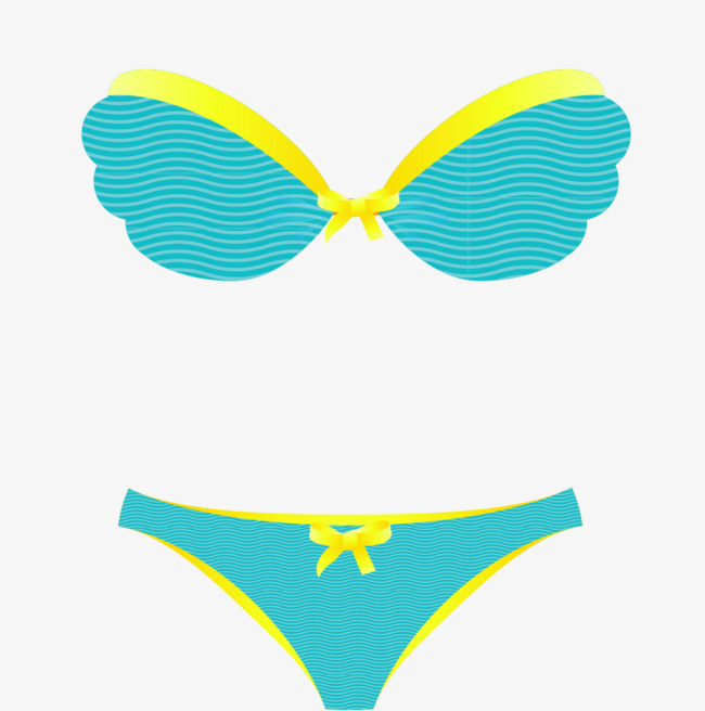 650x656 Vector Hand Painted Blue Bikini, Vector, Hand Painted, Blue Png