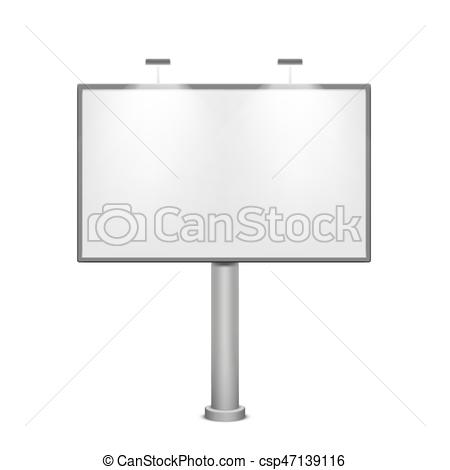 450x470 Blank White Billboard. Metal Construction For Advertising