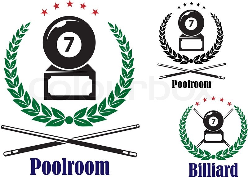 800x570 Billiard Or Pool Badges Or Emblems Showing The Number 7 Ball In A