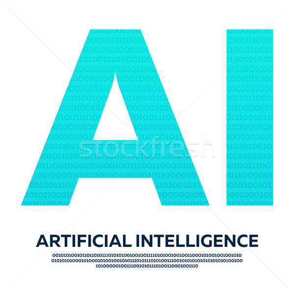 600x600 Ai Letter Artificial Intelligence With Binary Code. Vector