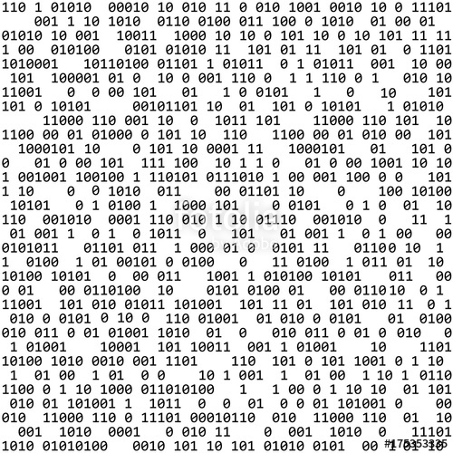 500x500 Binary Code. Vector Technology Background With Zero And One