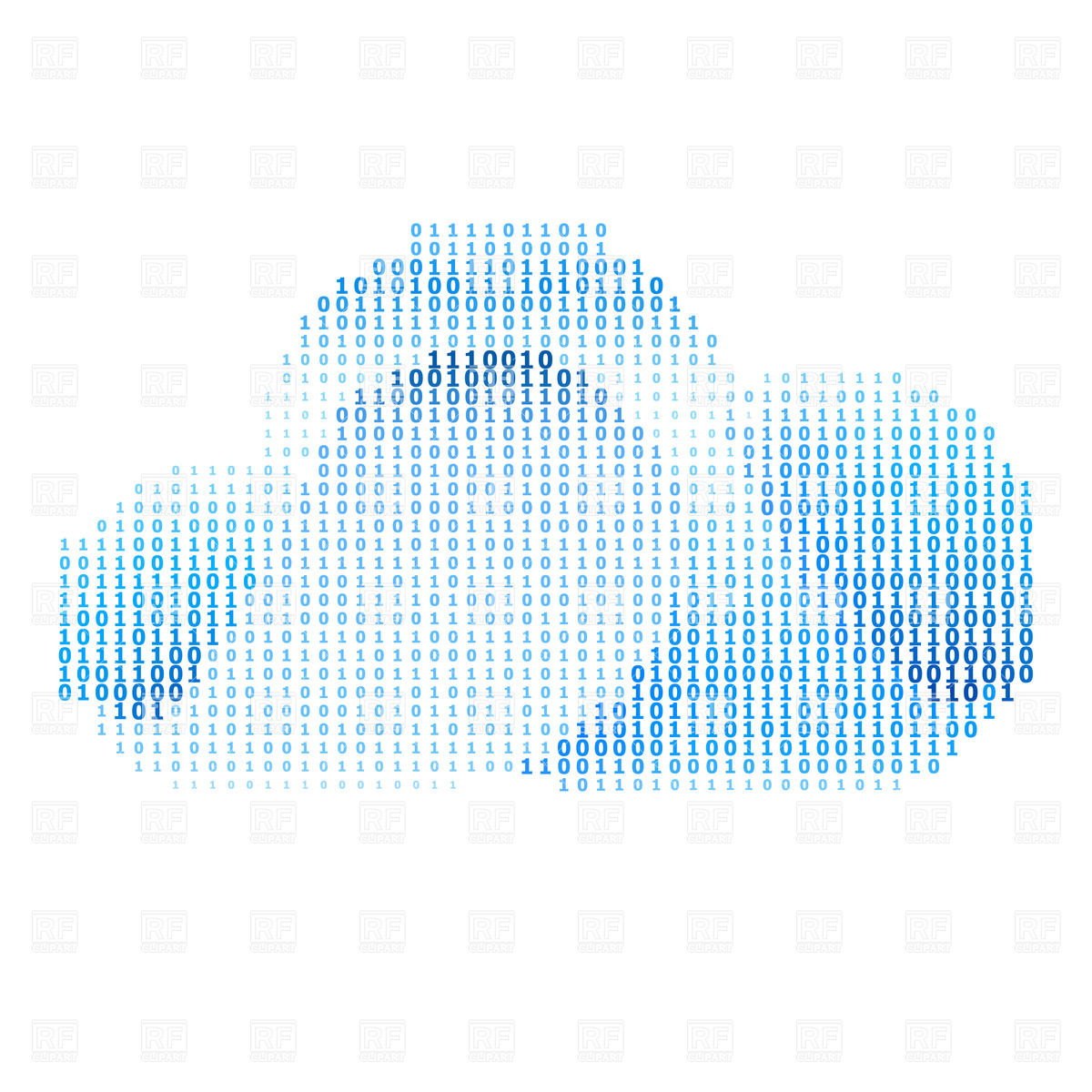 1200x1200 Abstract Blue Cloud Made Of Binary Code Vector Image Vector