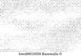 280x194 Art Print Of Vector Binary Code Green Background. Big Data And