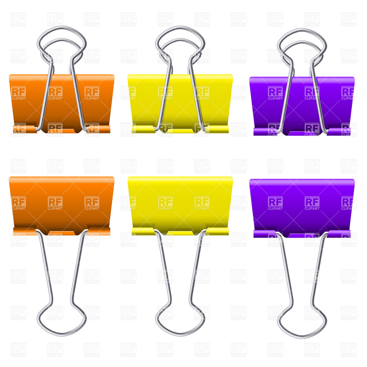 1200x1200 Color Binder Clips Vector Image Vector Artwork Of Objects