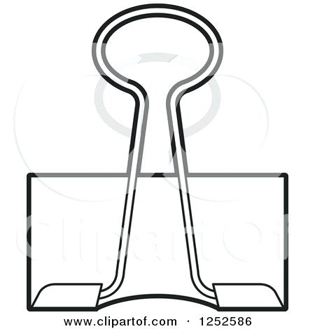 450x470 White Binder Clips Of A Black And Clip Shadow Royalty Free Vector